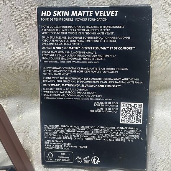 Make Up Forever Professional Paris Skin Matt Velvet Foundation Powder NIB 3R50 - Picture 2 of 3